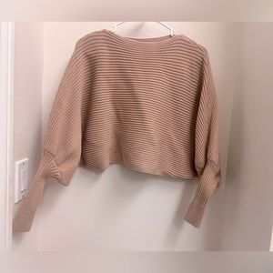 Women puff sleeves sweater fashion ribbed sweater One size